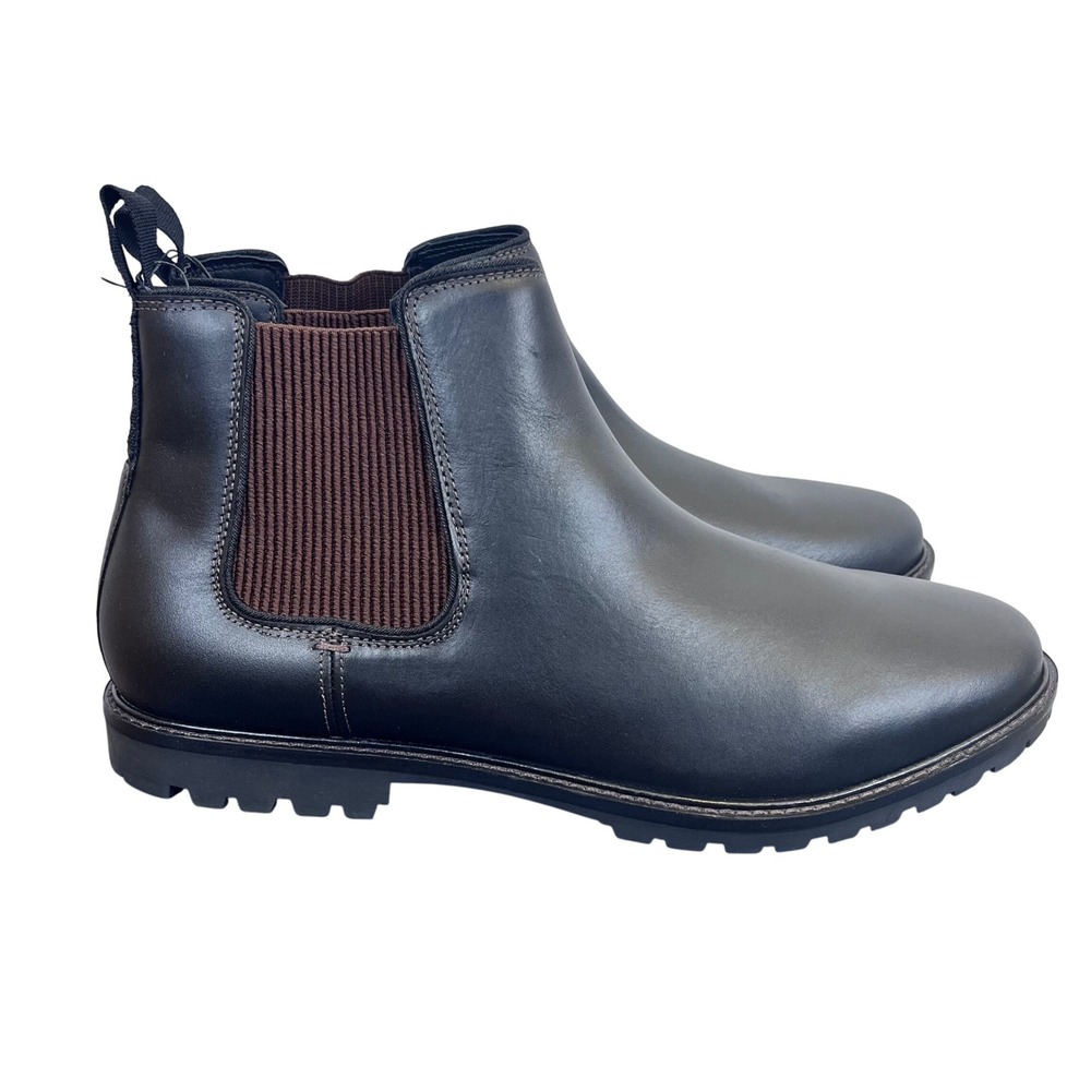 NIB: Cole Haan Men's 12M Black Midland Lug Chelsea Water Resistant‎
